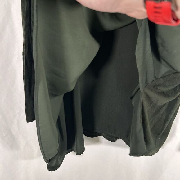 Soft Surroundings Blouse Women's 1X Green V-neck Long Sleeve Ribbed Back - Picture 6 of 9